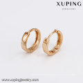 93821 Wholesale plain design women jewelry golden copper alloy hoop earrings